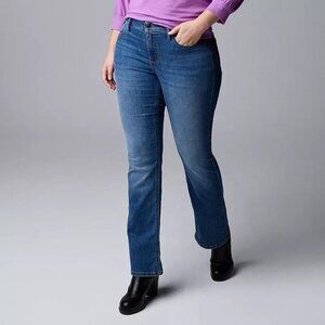 Simply Vera Vera Wang Blue Boot Cut Stretch Jeans SZ 14R